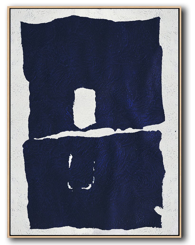 Buy Hand Painted Navy Blue Abstract Painting Online - Abstract Artists Names Huge